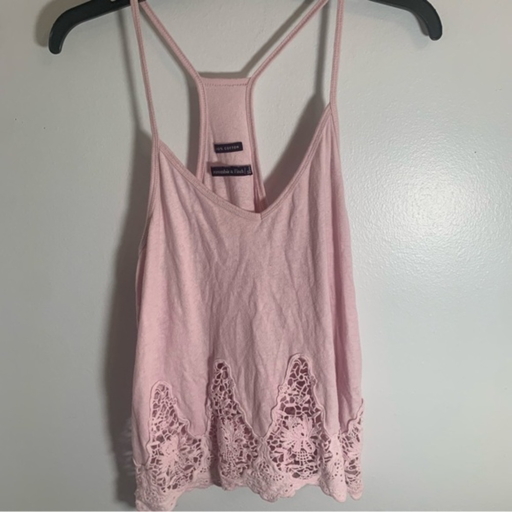 Abercrombie & Fitch Light Pink Lace-Hem Camisole Ladies Sz Small